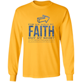 Bible Verse Long Sleeve Ultra Cotton T-Shirt - For We Walk By Faith, Not By Sight ~2 Corinthians 5:7~ Design 5