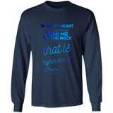 Bible Verse Long Sleeve Ultra Cotton T-Shirt - "Psalm 61:2" Design 18 - Meditate Healing Christian Store