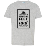 Bible Verse Toddler Jersey T-Shirt - "Psalm 119:105" Design 2 (Black Font) - Meditate Healing Christian Store