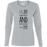 Bible Verse Ladies' Cotton Long Sleeve T-Shirt - "Psalm 119:105" Design 20 (Black Font) - Meditate Healing Christian Store