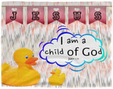 Hope Inspiring Kids Snuggly Blanket - I Am A Child Of God ~John 1:12~ (Design: Ducks)