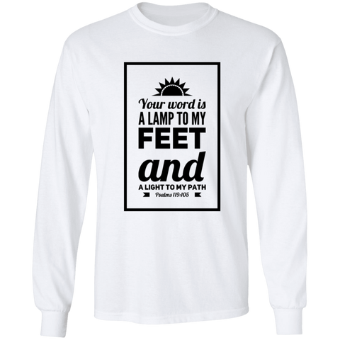 Bible Verse Unisex Long Sleeve T-Shirt - Your Word Is Light To My Path ~Psalm 119:105~ Design 2