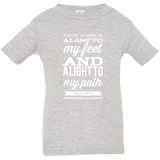 Bible Verse Infant Jersey T-Shirt - "Psalm 119:105" Design 15 (White Font) - Meditate Healing Christian Store