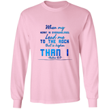 Bible Verse Ladies' Cotton Long Sleeve T-Shirt - Lead Me To The Rock That Is Higher Than I ~Psalms 61:2~ Design 6