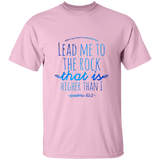 Bible Verse Men 5.3 oz. T-Shirt - "Psalm 61:2" Design 7 - Meditate Healing Christian Store