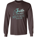 Bible Verse Long Sleeve Ultra Cotton T-Shirt - Faith Can Move Mountains ~Matthew 17:20~ Design 4