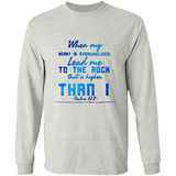 Bible Verse Long Sleeve Ultra Cotton T-Shirt - "Psalm 61:2" Design 6 - Meditate Healing Christian Store