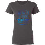 Bible Verses Ladies' 5.3 oz. T-Shirt - "Psalm 61:2" Design 7 - Meditate Healing Christian Store