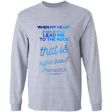 Bible Verse Long Sleeve Ultra Cotton T-Shirt - "Psalm 61:2" Design 18 - Meditate Healing Christian Store