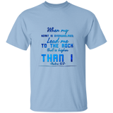 Bible Verse Men 5.3 oz. T-Shirt - "Psalm 61:2" Design 6 - Meditate Healing Christian Store