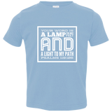 Bible Verse Toddler Jersey T-Shirt - "Psalm 119:105" Design 12 (White Font) - Meditate Healing Christian Store