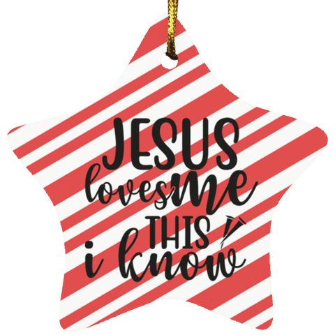 Durable MDF High-Gloss Christmas Ornament: Jesus Loves Me This I Know (Design: Star-Candy)