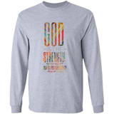 Bible Verse Long Sleeve Ultra Cotton T-Shirt - God Is The Strength Of My Heart ~Psalm 73:26~ Design 19