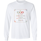 Bible Verse Long Sleeve Ultra Cotton T-Shirt - God Is The Strength Of My Heart ~Psalm 73:26~ Design 10