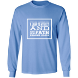 Bible Verse Unisex Long Sleeve T-Shirt - Your Word Is Light To My Path ~Psalm 119:105~ Design 13