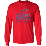 Bible Verse Long Sleeve Ultra Cotton T-Shirt - For We Walk By Faith, Not By Sight ~2 Corinthians 5:7~ Design 5