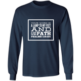 Bible Verse Unisex Long Sleeve T-Shirt - Your Word Is Light To My Path ~Psalm 119:105~ Design 13