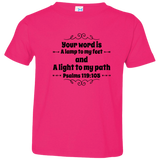 Bible Verse Toddler Jersey T-Shirt - "Psalm 119:105" Design 1 (Black Font) - Meditate Healing Christian Store