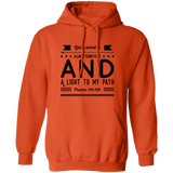 Bible Verse Men G185 Pullover Hoodie 8 oz. - Your Word Is Light To My Path ~Psalm 119:105~ Design 14
