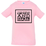 Bible Verse Infant Jersey T-Shirt - "Psalm 119:105" Design 13 (Black Font) - Meditate Healing Christian Store