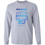 Bible Verse Ladies' Cotton Long Sleeve T-Shirt - Lead Me To The Rock That Is Higher Than I ~Psalms 61:2~ Design 5