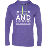 Bible Verse Men Long Sleeve T-Shirt Hoodie - "Psalm 119:105" Design 14 (White Font) - Meditate Healing Christian Store