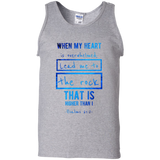 Bible Verse Men 100% Cotton Tank Top - "Psalm 61:2" Design 5 - Meditate Healing Christian Store