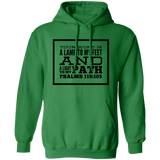 Bible Verse Men G185 Pullover Hoodie 8 oz. - Your Word Is Light To My Path ~Psalm 119:105~ Design 13