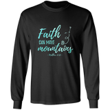 Bible Verse Long Sleeve Ultra Cotton T-Shirt - Faith Can Move Mountains ~Matthew 17:20~ Design 5