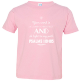 Bible Verse Toddler Jersey T-Shirt - "Psalm 119:105" Design 5 (White Font) - Meditate Healing Christian Store