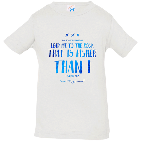 Bible Verse Infant Jersey T-Shirt - "Psalm 61:2" Design 11 - Meditate Healing Christian Store