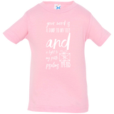 Bible Verse Infant Jersey T-Shirt - "Psalm 119:105" Design 18 (White Font) - Meditate Healing Christian Store
