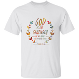 Bible Verse Men 5.3 oz. T-Shirt - "Psalm 73:26" Design 14 - Meditate Healing Christian Store