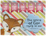 Hope Inspiring Kids Snuggly Blanket - Spirit Of God Lives In Me ~1 Corinthians 3:16~ (Design: Fox)