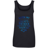 Bible Verses Ladies' 100% Ringspun Cotton Tank Top - "Psalm 61:2" Design 17 - Meditate Healing Christian Store