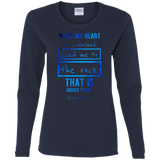Bible Verse Ladies' Cotton Long Sleeve T-Shirt - "Psalms 61:2" Design 5 - Meditate Healing Christian Store
