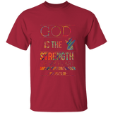 Bible Verse Men 5.3 oz. T-Shirt - "Psalm 73:26" Design 15 - Meditate Healing Christian Store