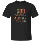 Bible Verse Men 5.3 oz. T-Shirt - "Psalm 73:26" Design 1 - Meditate Healing Christian Store