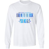 Bible Verse Long Sleeve Ultra Cotton T-Shirt - "Psalm 61:2" Design 4 - Meditate Healing Christian Store