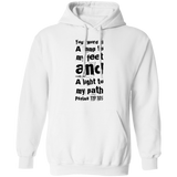 Bible Verse Men G185 Pullover Hoodie 8 oz. - Your Word Is Light To My Path ~Psalm 119:105~ Design 6