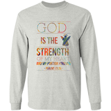 Bible Verse Long Sleeve Ultra Cotton T-Shirt - God Is The Strength Of My Heart ~Psalm 73:26~ Design 15
