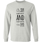 Bible Verse Unisex Long Sleeve T-Shirt - Your Word Is Light To My Path ~Psalm 119:105~ Design 20