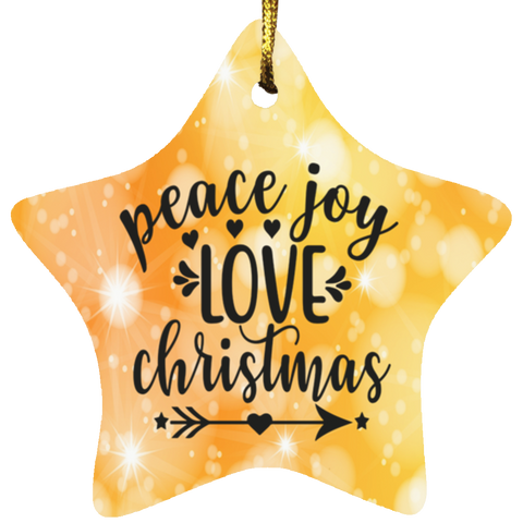 Durable MDF High-Gloss Christmas Ornament: Peace Joy Love  Christmas (Design: Star-Orange)