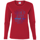 Bible Verse Ladies' Cotton Long Sleeve T-Shirt - "Psalm 61-2" Design 7 - Meditate Healing Christian Store
