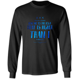 Bible Verse Ladies' Cotton Long Sleeve T-Shirt - Lead Me To The Rock That Is Higher Than I ~Psalms 61:2~ Design 11