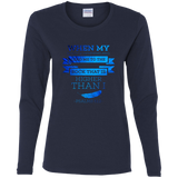 Bible Verse Ladies' Cotton Long Sleeve T-Shirt - "Psalm 61:2" Design 13 - Meditate Healing Christian Store