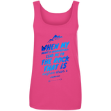 Bible Verses Ladies' 100% Ringspun Cotton Tank Top - "Psalm 61:2" Design 14 - Meditate Healing Christian Store