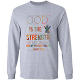 Bible Verse Long Sleeve Ultra Cotton T-Shirt - God Is The Strength Of My Heart ~Psalm 73:26~ Design 15