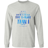 Bible Verse Ladies' Cotton Long Sleeve T-Shirt - Lead Me To The Rock That Is Higher Than I ~Psalms 61:2~ Design 11