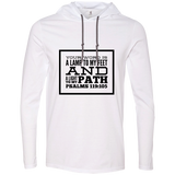 Bible Verse Men Long Sleeve T-Shirt Hoodie - "Psalm 119:105" Design 13 (Black Font) - Meditate Healing Christian Store